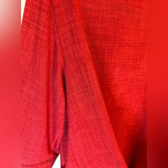 NWOT Anna Maxwell Red Textured Jacket w/ Wooden Buttons Plus Size 16WP - Picture 7 of 16